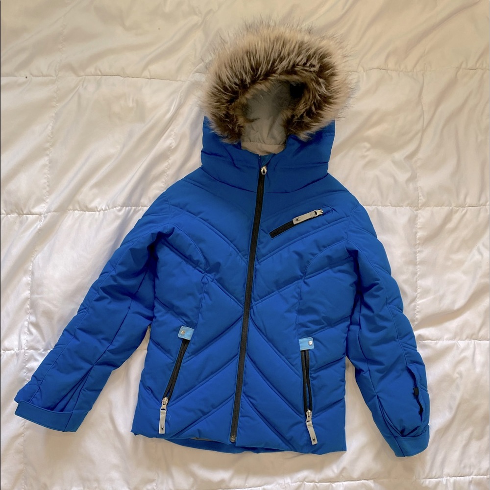 Spyder girl’s size 8 puffer hooded snow jacket